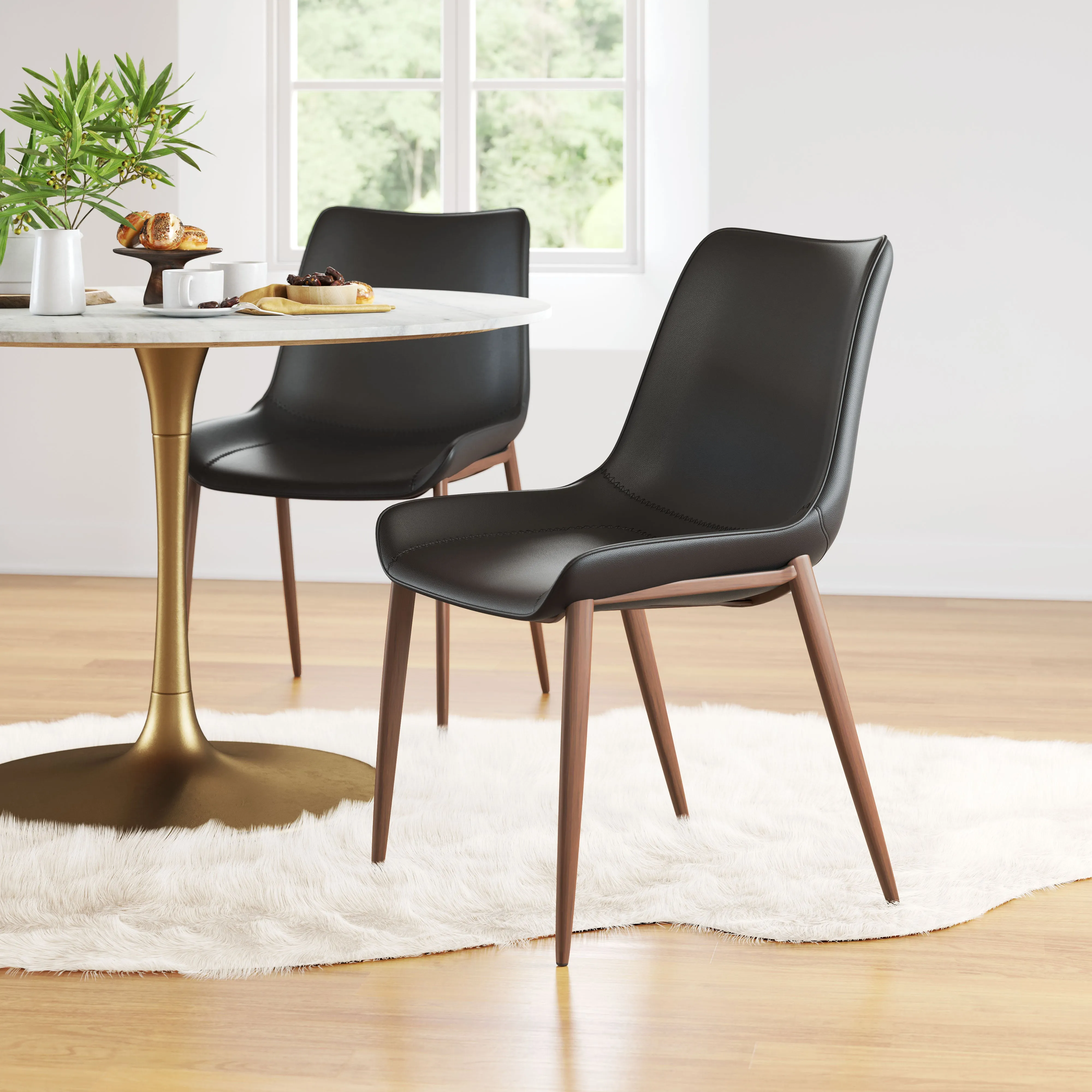 Magnus Dining Chair Black & Walnut