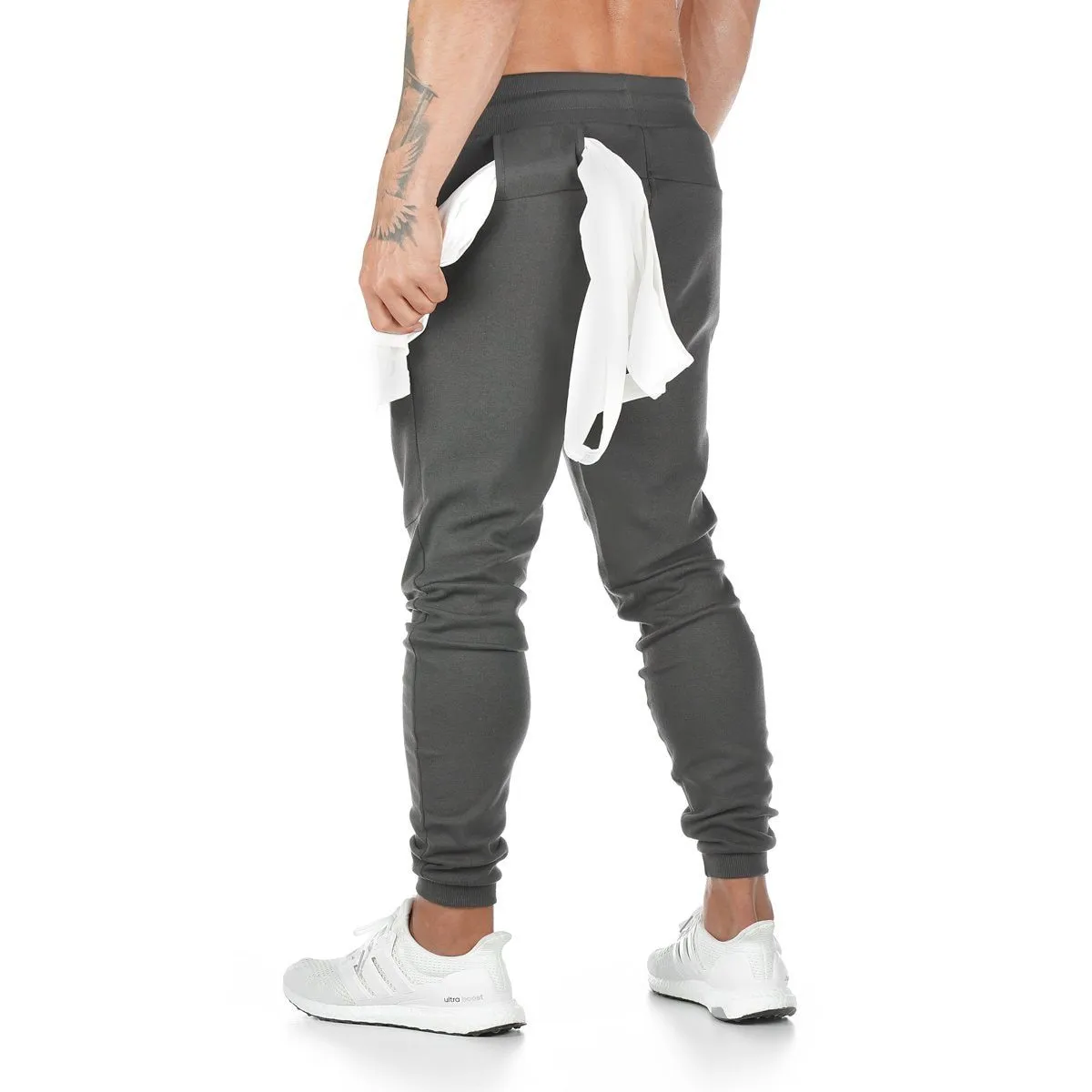 Men's Sweatpants with Towel Loop and Cell/Mobile Phone Pocket