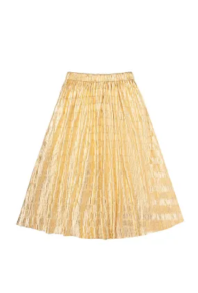 Metallic Pleated Skirt - Gold