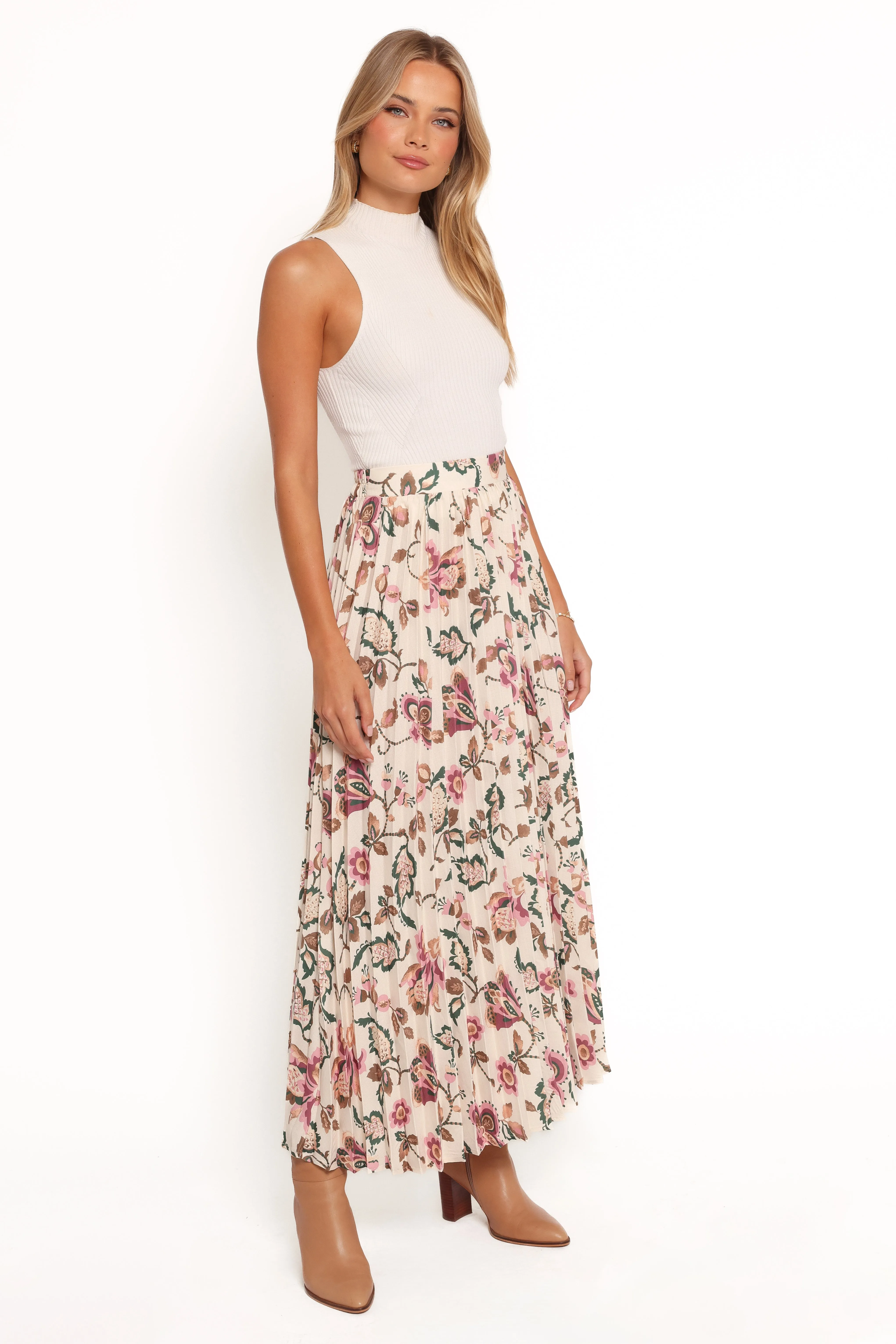 Michael Pleated Midi Skirt - Paisley Floral