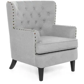 Modern Tufted Wingback Accent Chair Living Room Furniture w/ Nailhead Trim