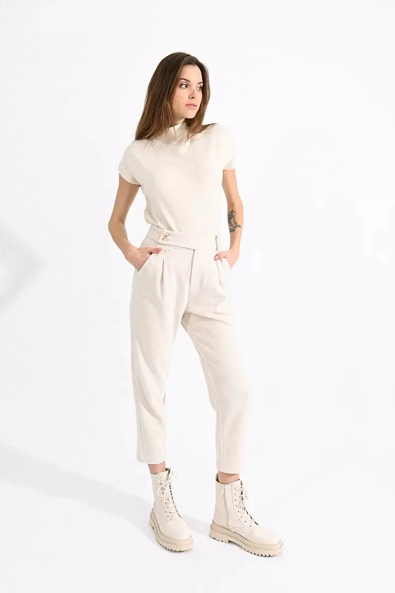 Molly Bracken Off White Curduory Trousers