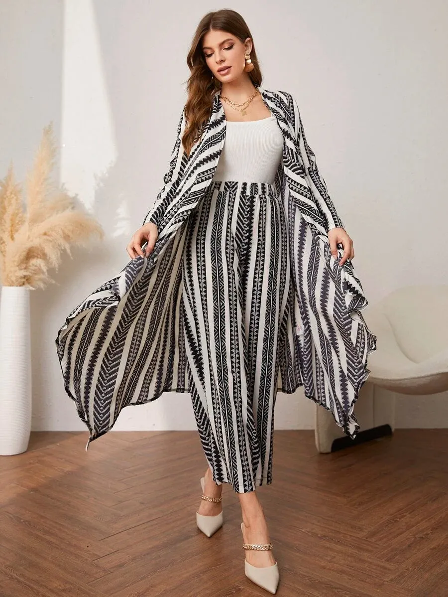 Najma Women's Print Trousers And Coat Sets