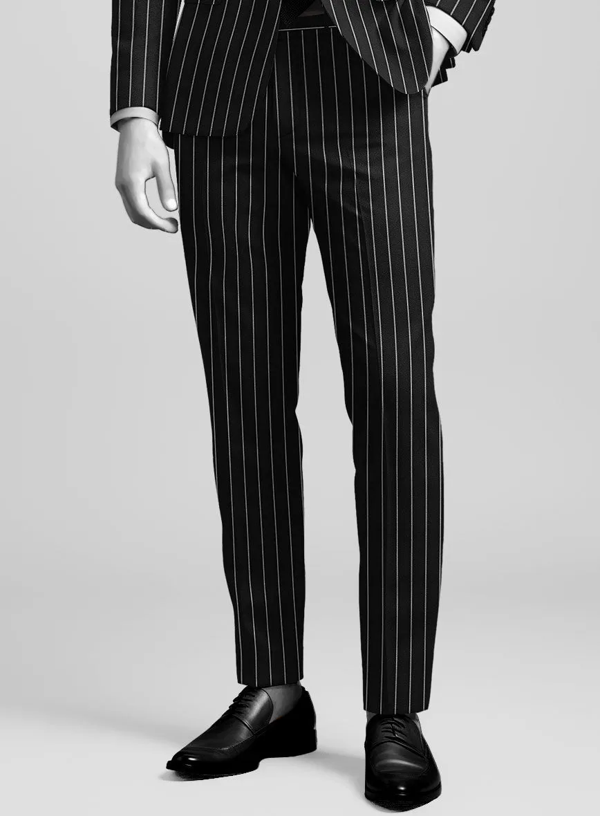 Napolean Zumel Stripe Black Wool Pants