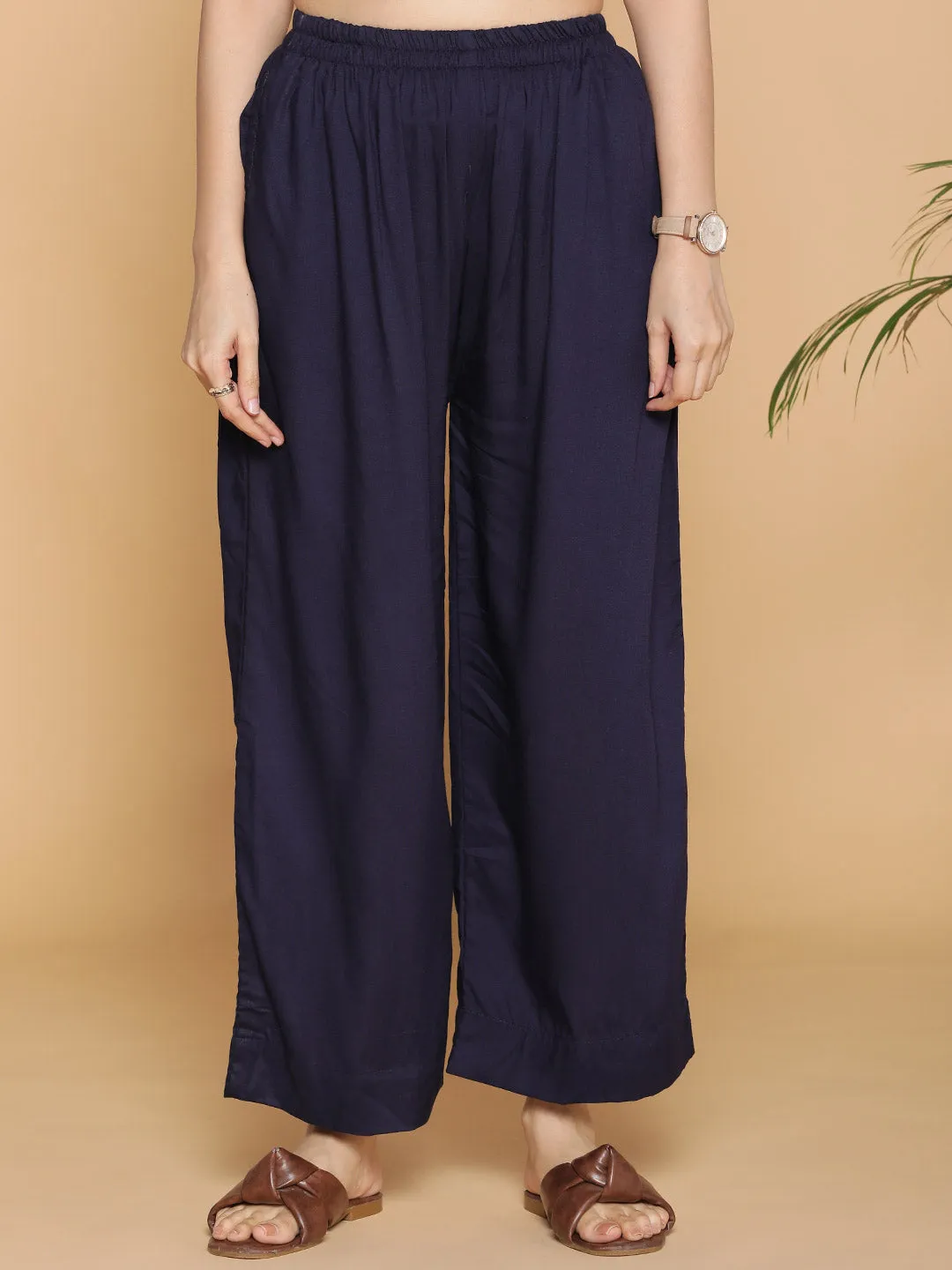 Navy Palazzo Pants