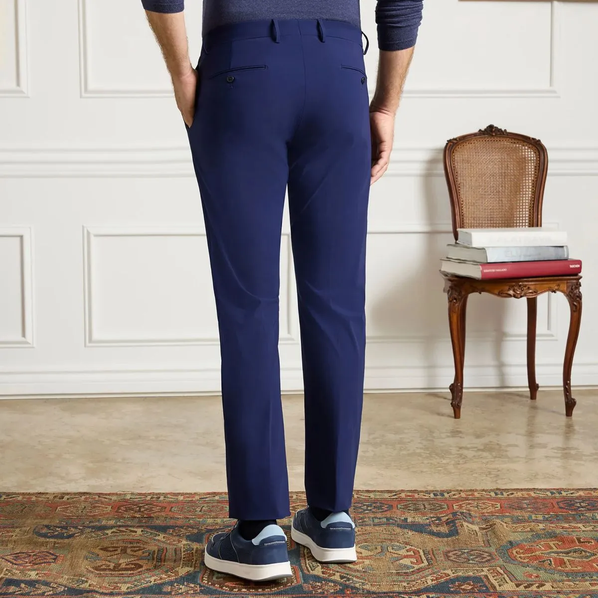 Noah Active Trousers in High Blue (Trim Tapered Fit) by Zanella