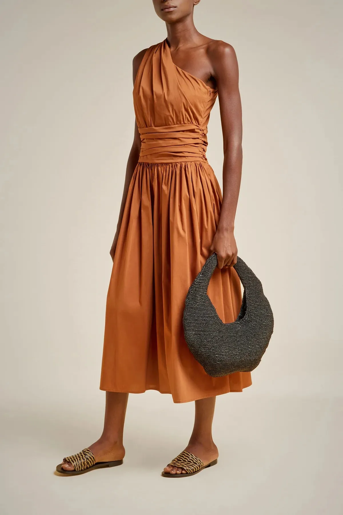 One Shoulder Dress - Hazelnut