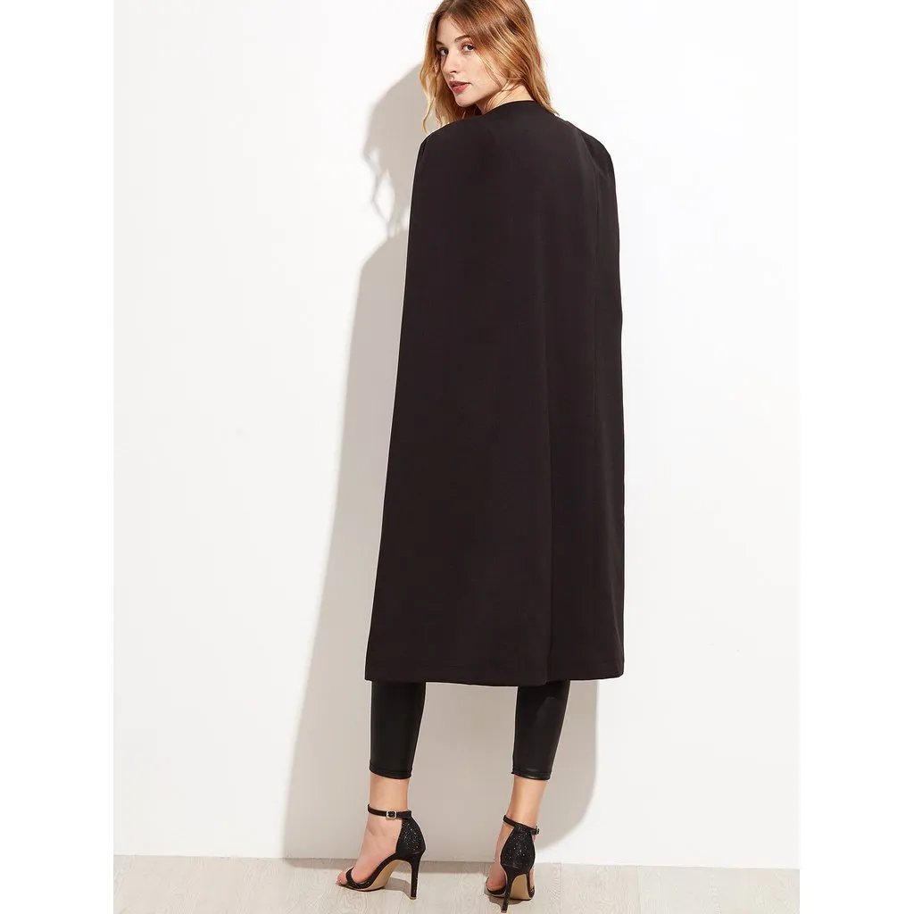 Open Front Longline Cape Blazer