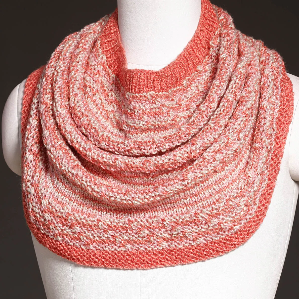 Orange - Kumaun Hand Knitted Woolen Cowl