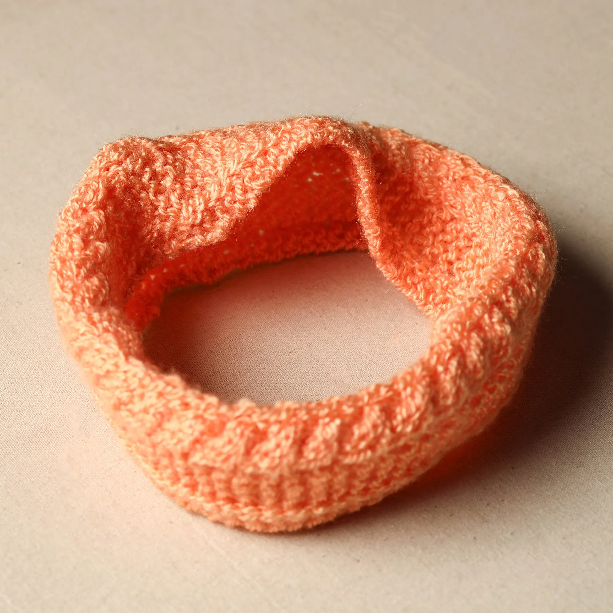 Orange - Kumaun Hand Knitted Woolen Warm Headband 18