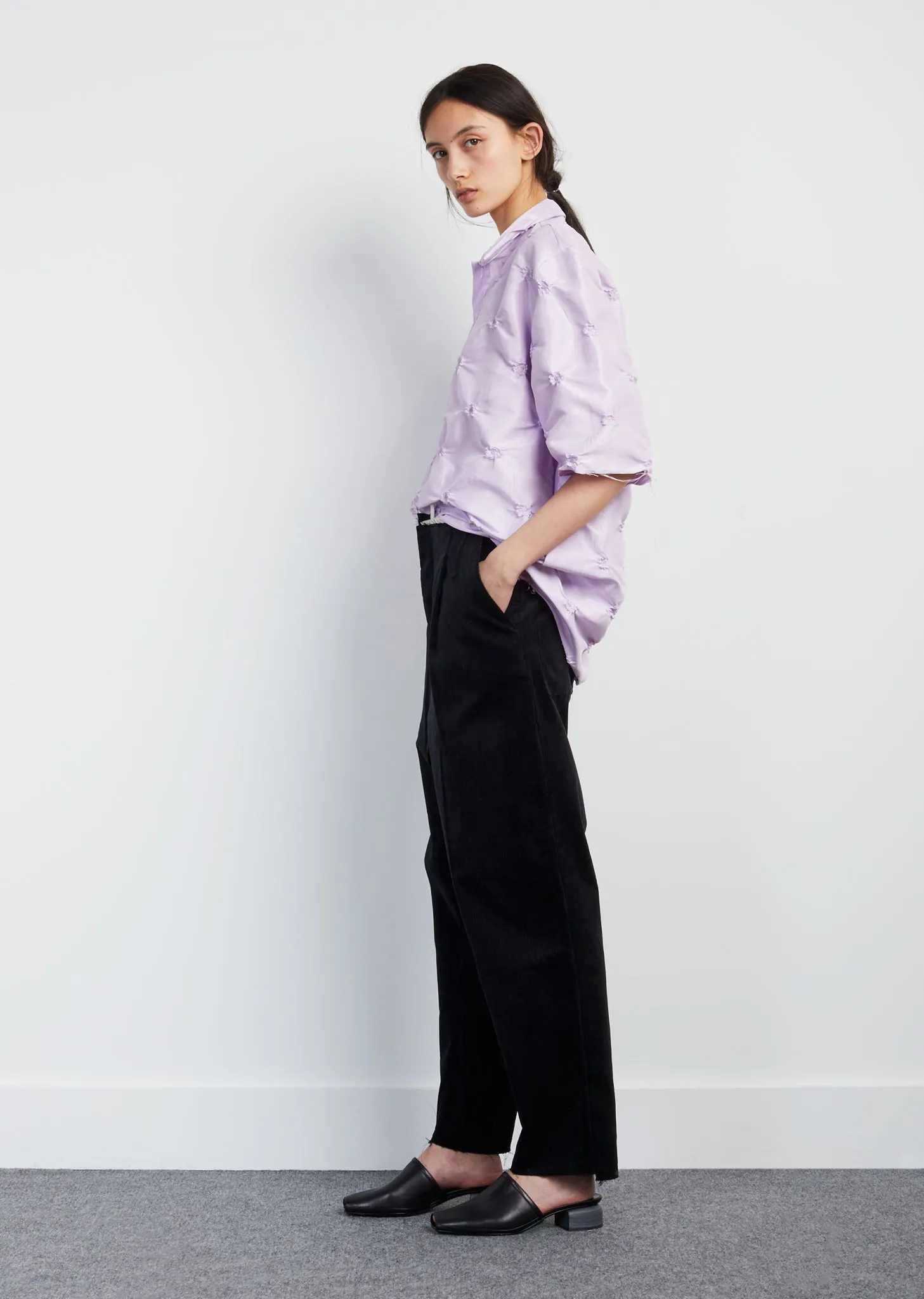 Oversized Pleated Corduroy Pants