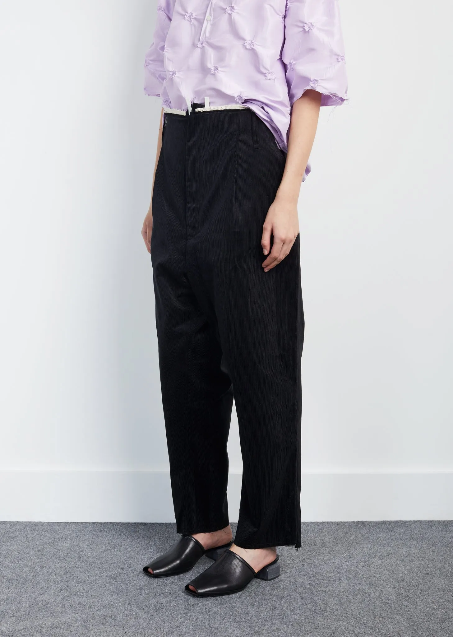 Oversized Pleated Corduroy Pants