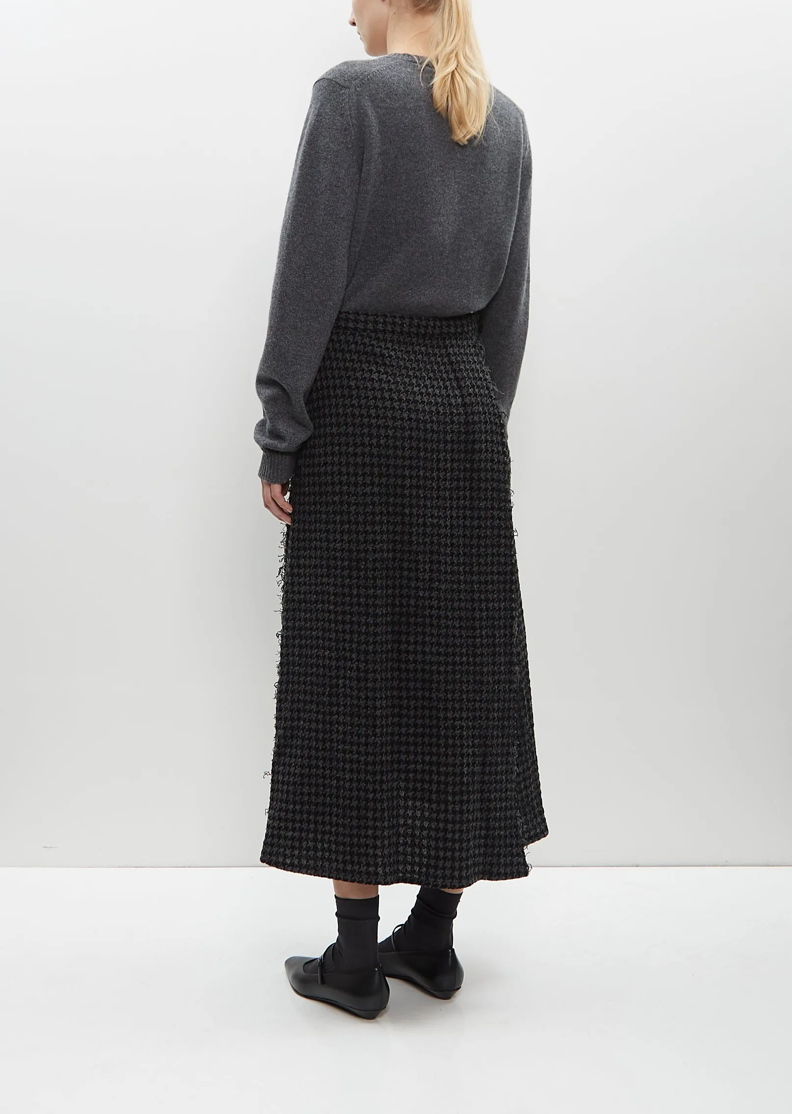 Paneled Pleated Skirt — Black / Grey