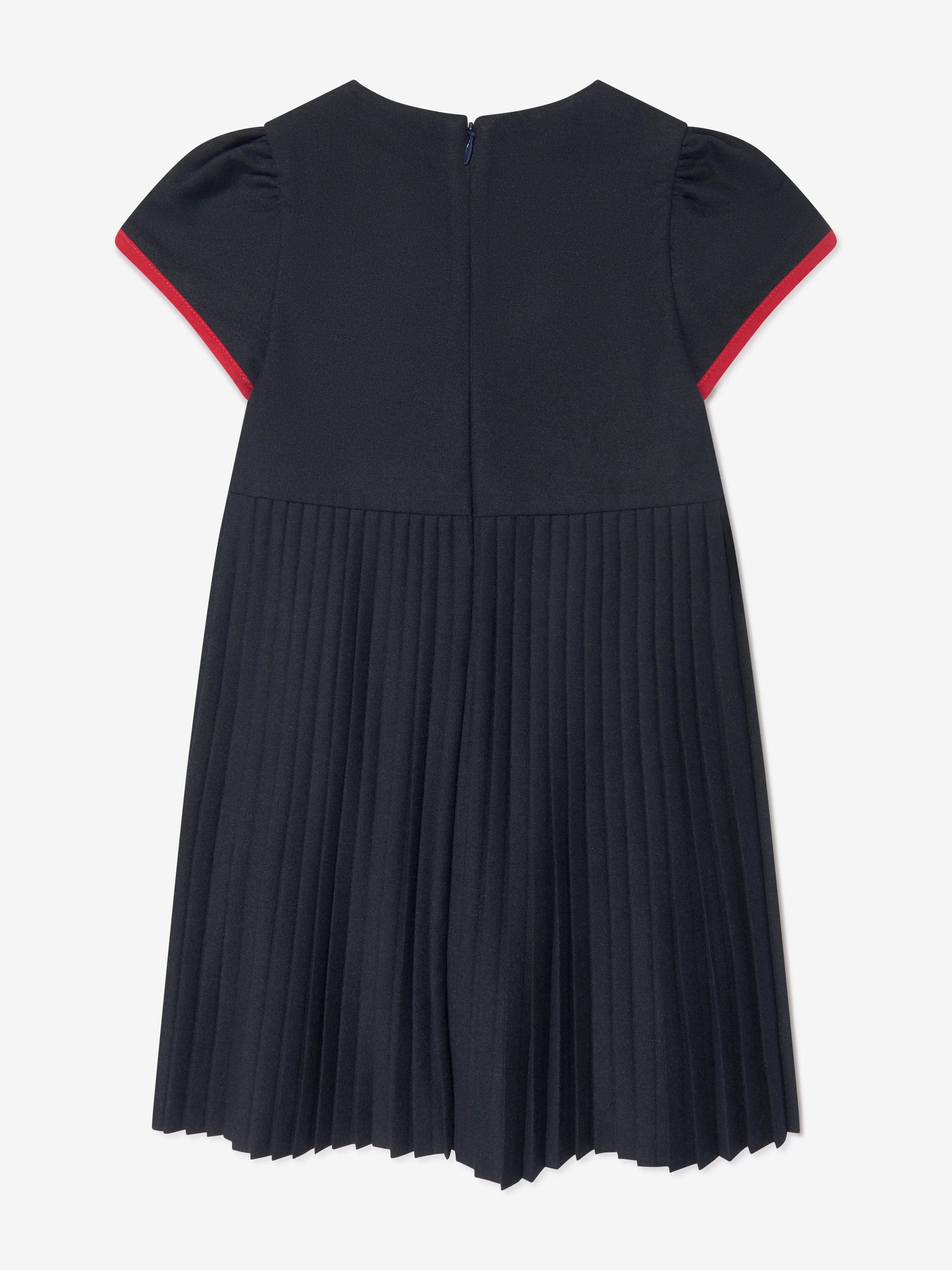 Patachou Girls Pleated Bow Dress in Navy