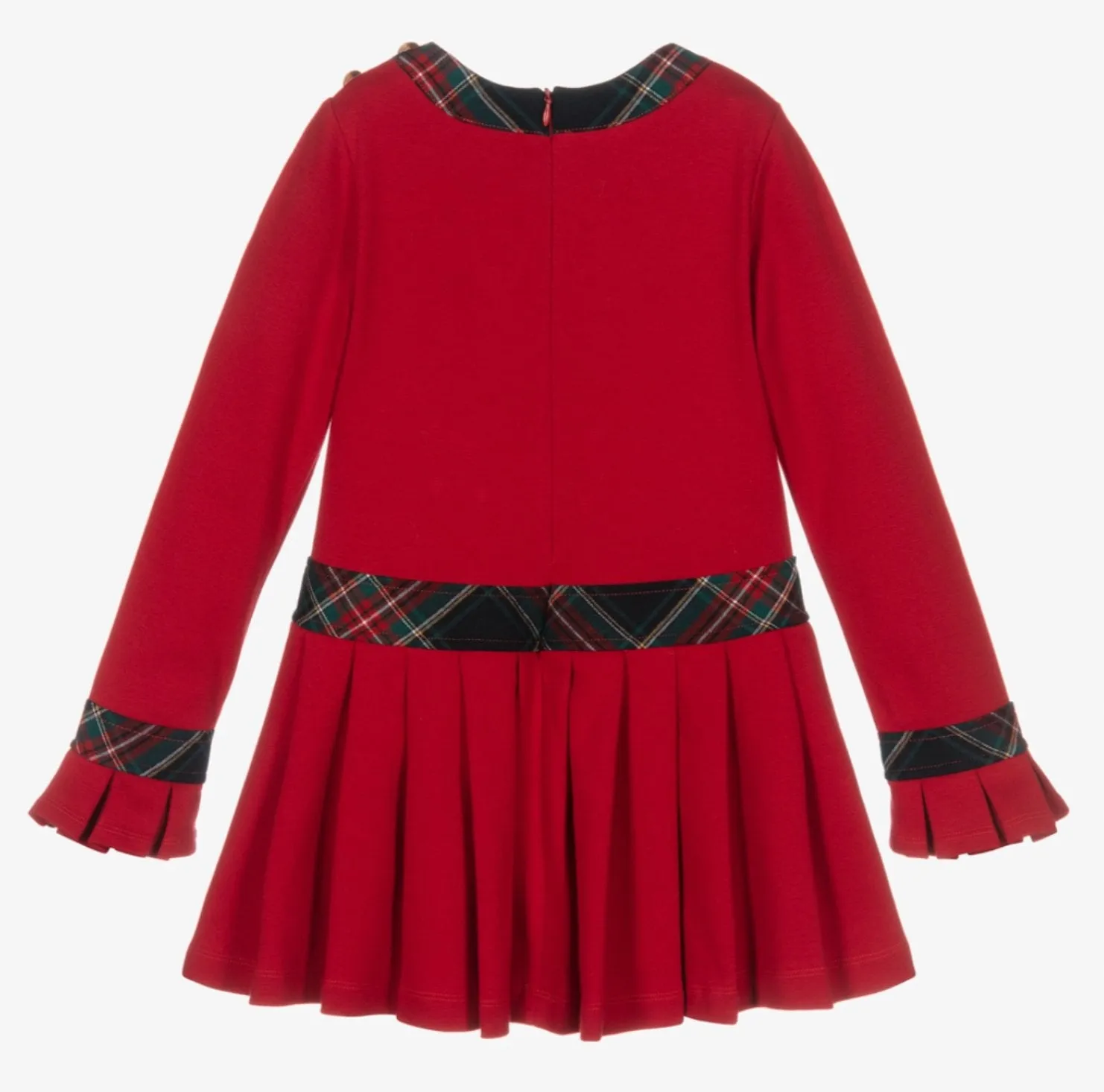 Patachou Girls Red Interlock Tartan Dress