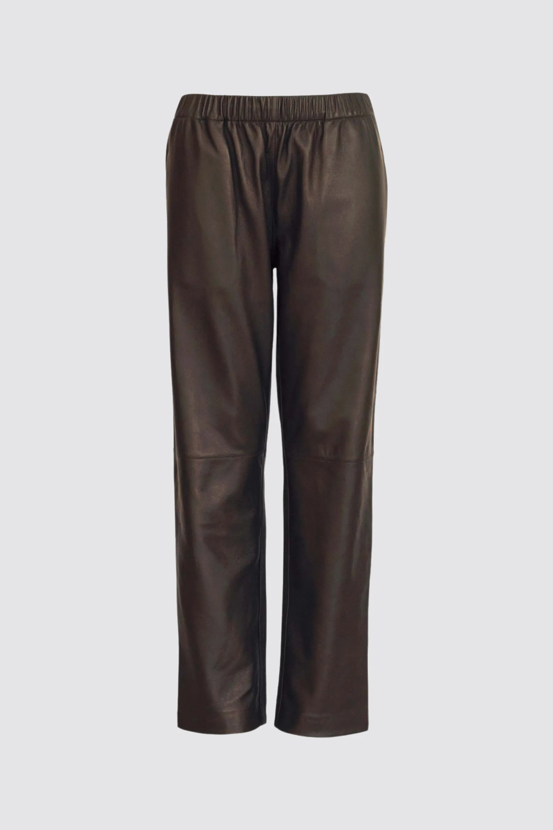 PEPPA RELAXED LEATHER PANT - CHOCOLATE BROWN