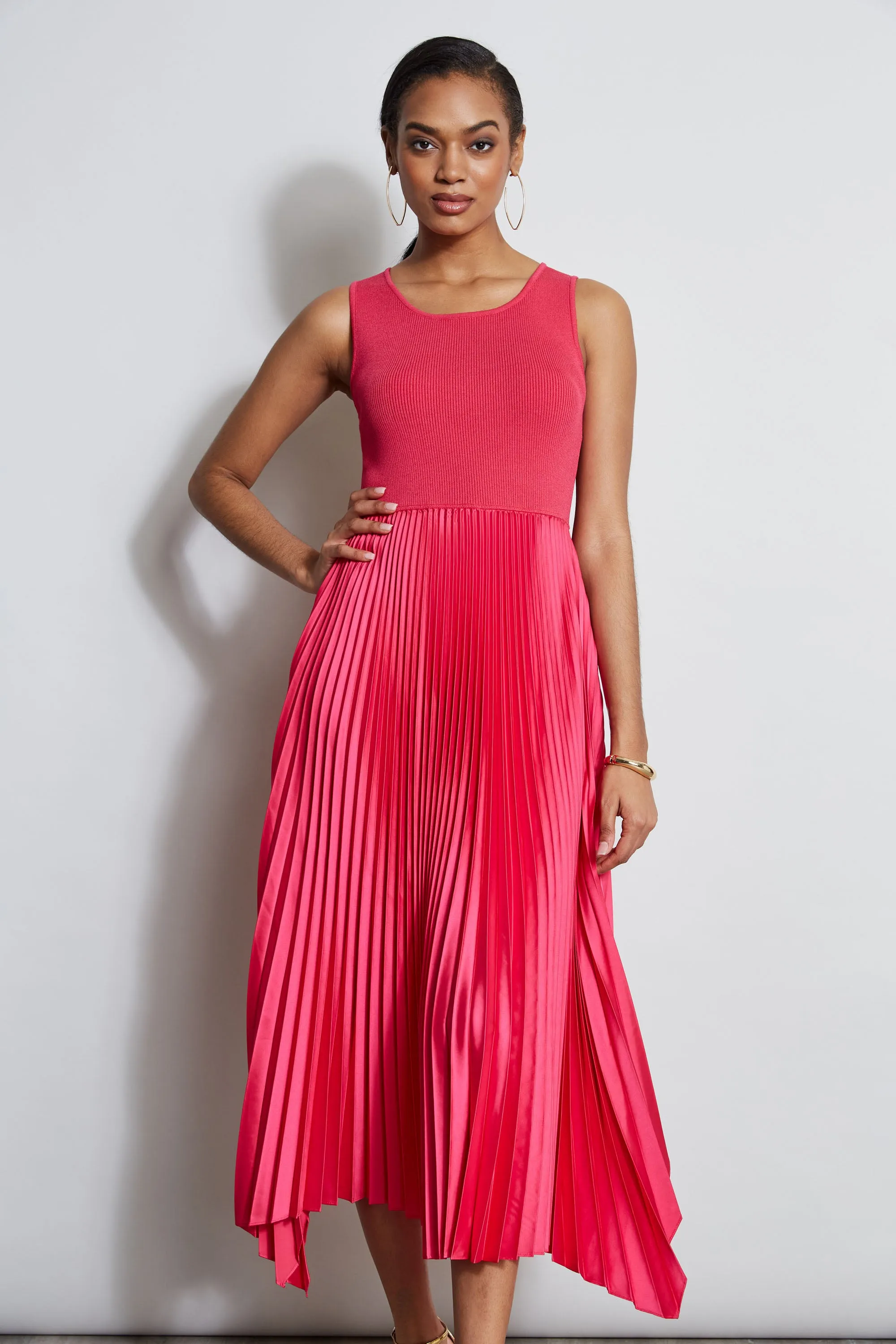 Pleated Midi Dress