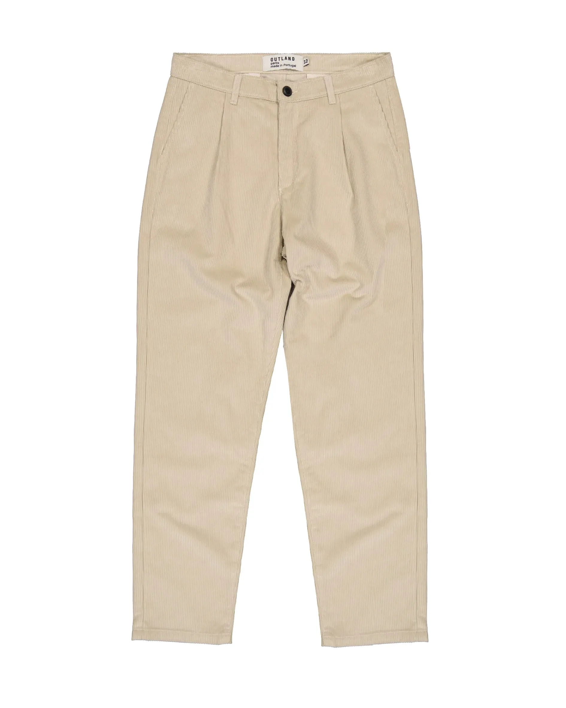 Pleats Cord Pants - Stone