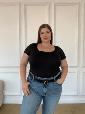 Plus Size Double Layer Cropped Tee