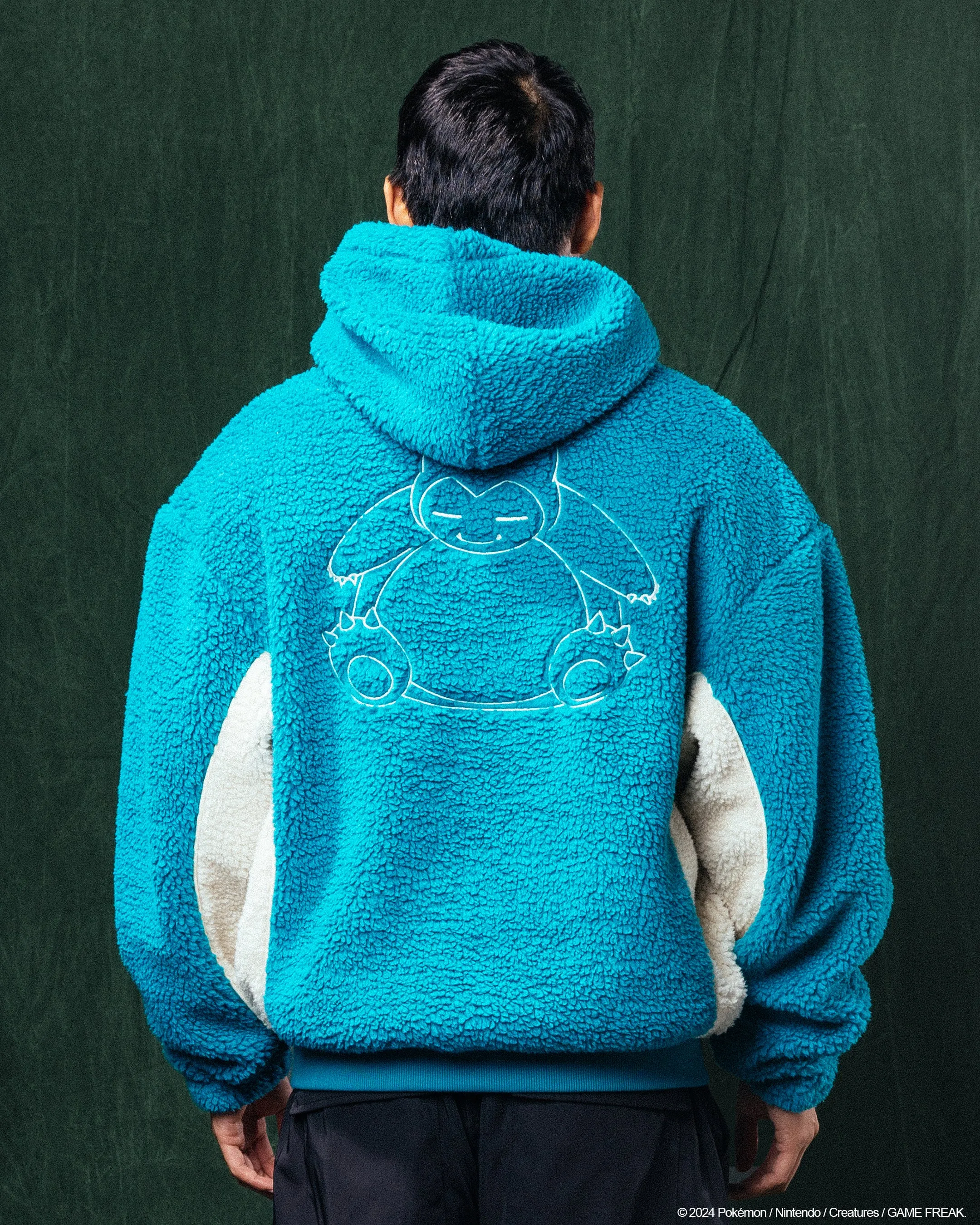 Pokémon By Loiter Snorlax Sherpa Hoodie Green/Off White