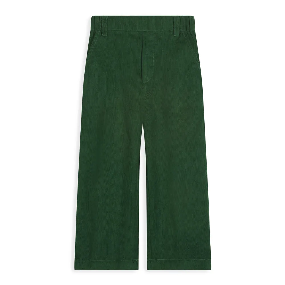 Porter Corduroy Faux Zip Pant -- Forest Green