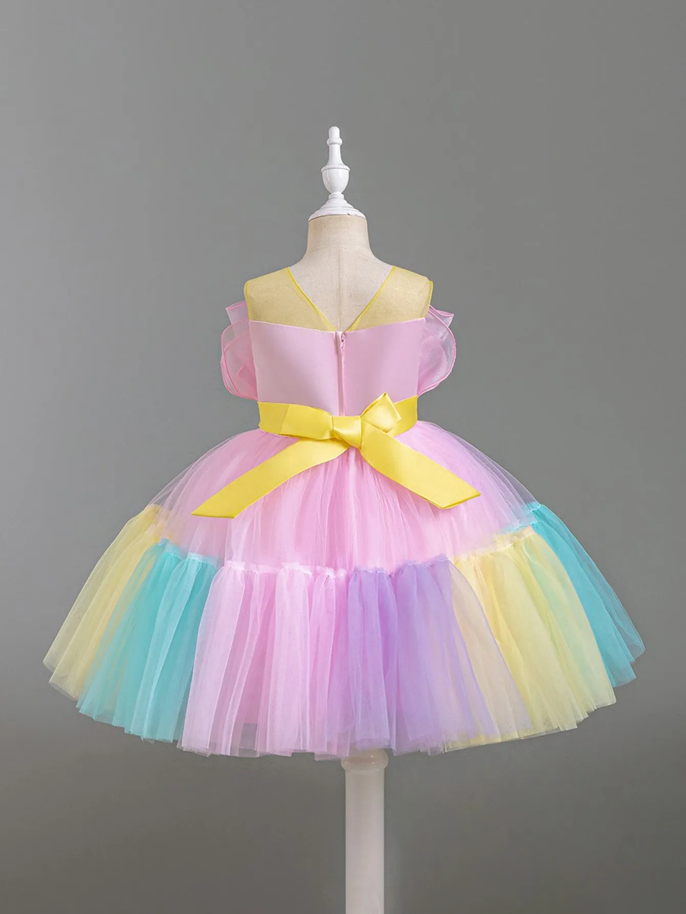 Princess dress gradient color mesh skirt small children's skirt bow dress