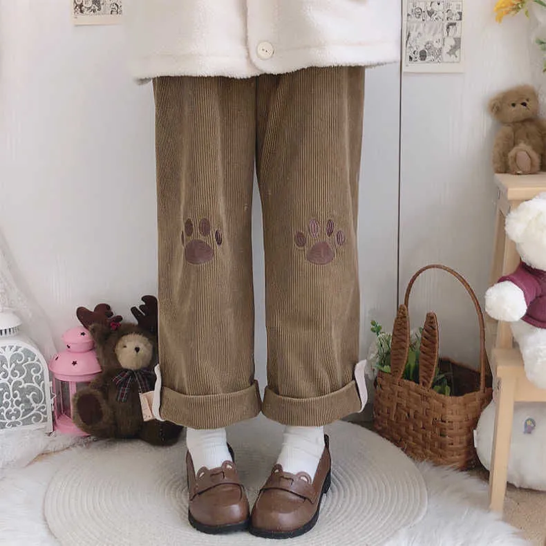 Puppy Paw Print Corduroy Pants