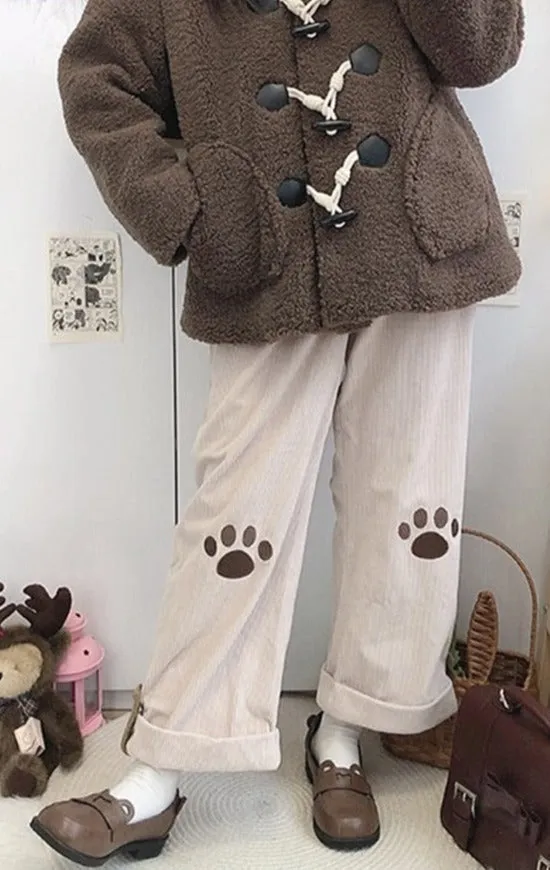 Puppy Paw Print Corduroy Pants