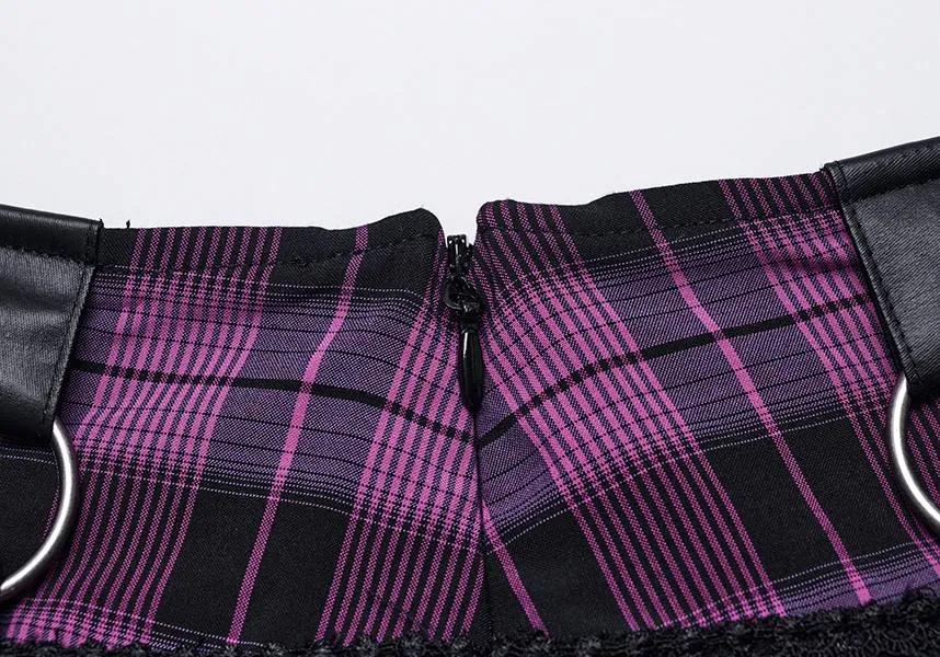 Quinn Tartan [Magenta/Black] | MINI SKIRT