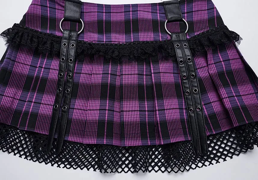 Quinn Tartan [Magenta/Black] | MINI SKIRT