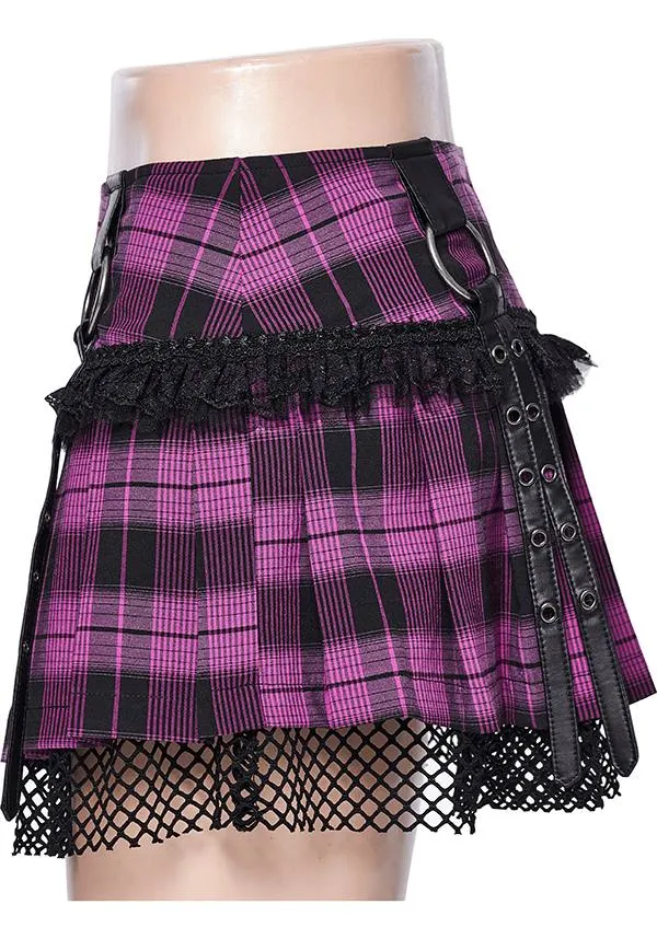 Quinn Tartan [Magenta/Black] | MINI SKIRT