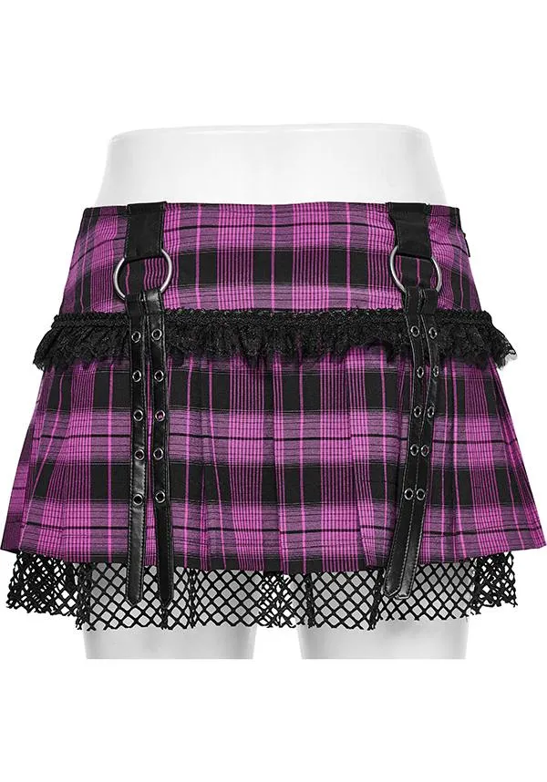 Quinn Tartan [Magenta/Black] | MINI SKIRT