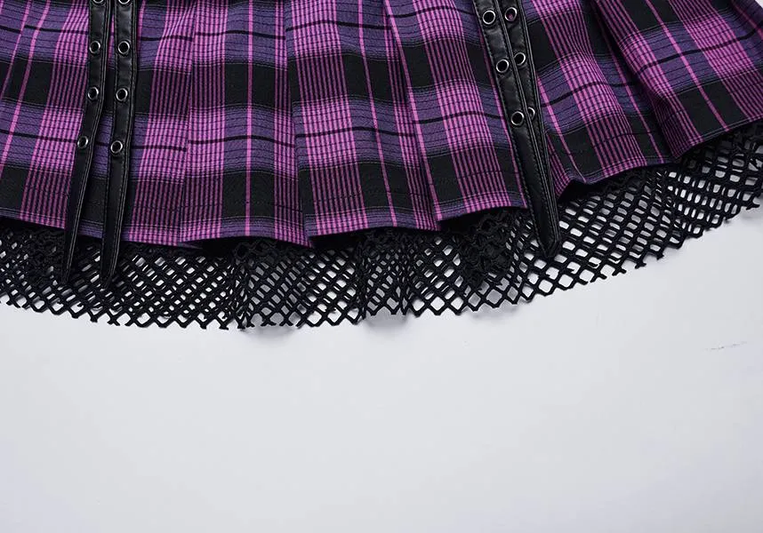 Quinn Tartan [Magenta/Black] | MINI SKIRT