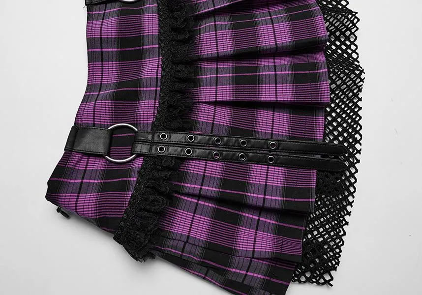 Quinn Tartan [Magenta/Black] | MINI SKIRT