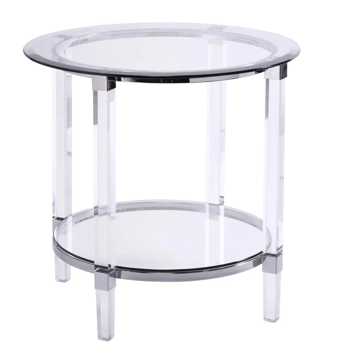 Round End Table with Acrylic Legs