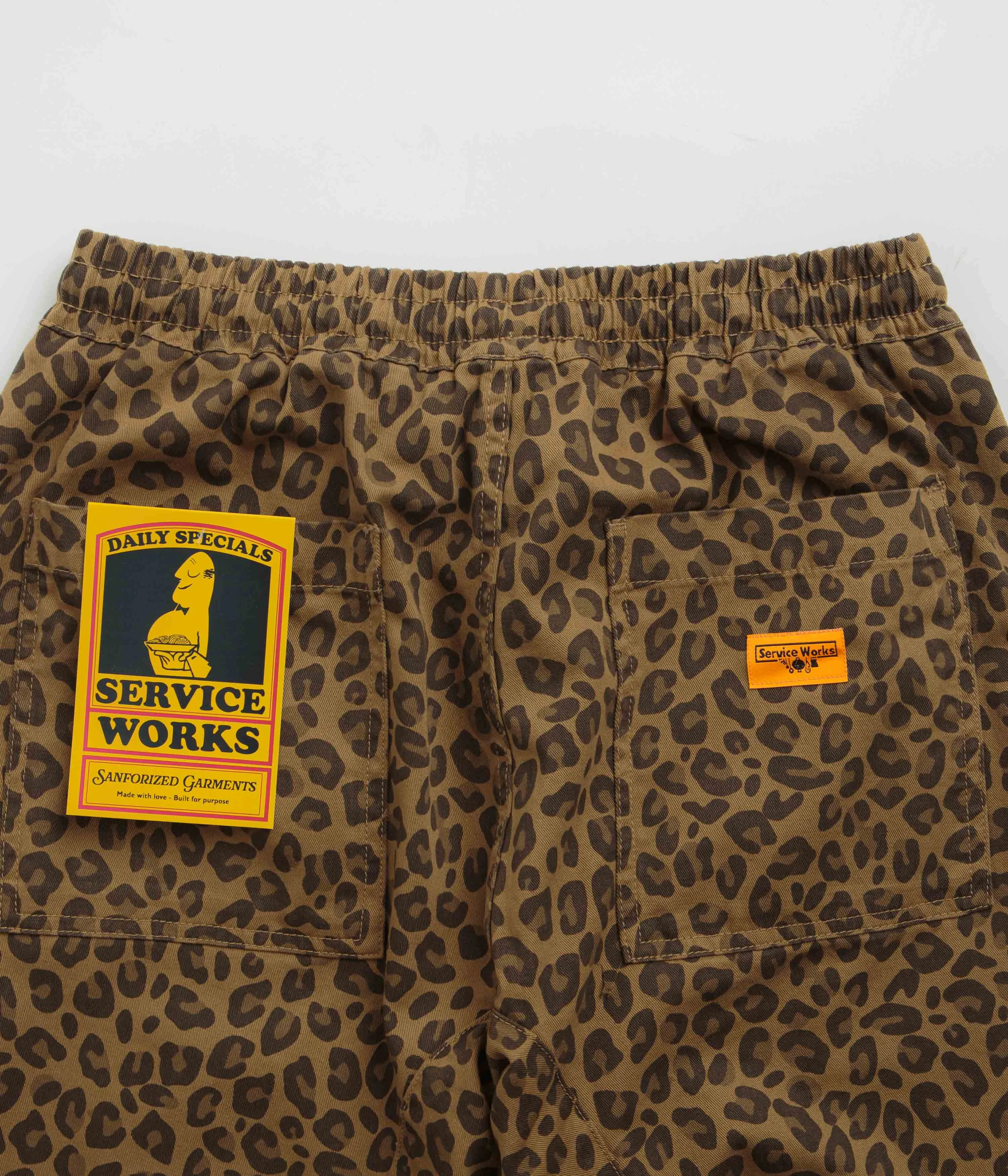 Service Works Leopard Chef Pants - Brown