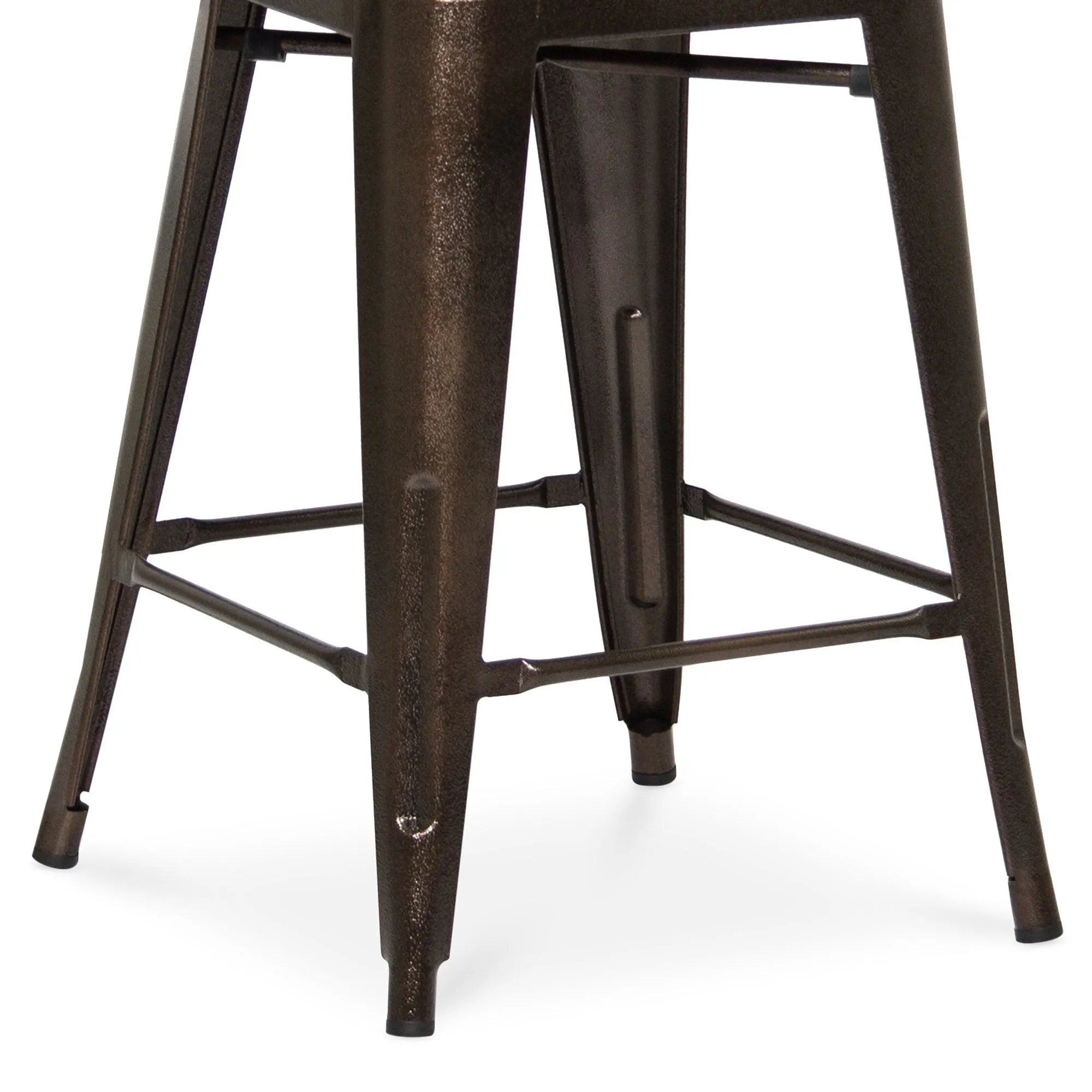 Set of 2 Industrial Counter Height Stools - Brown