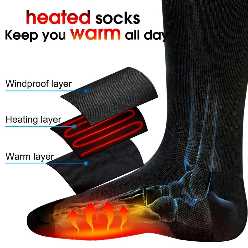 Sidiou Group Heating Socks Men Women Winter Foot Warmer Electric Socks Warming Ski Socks Guard Without Battery