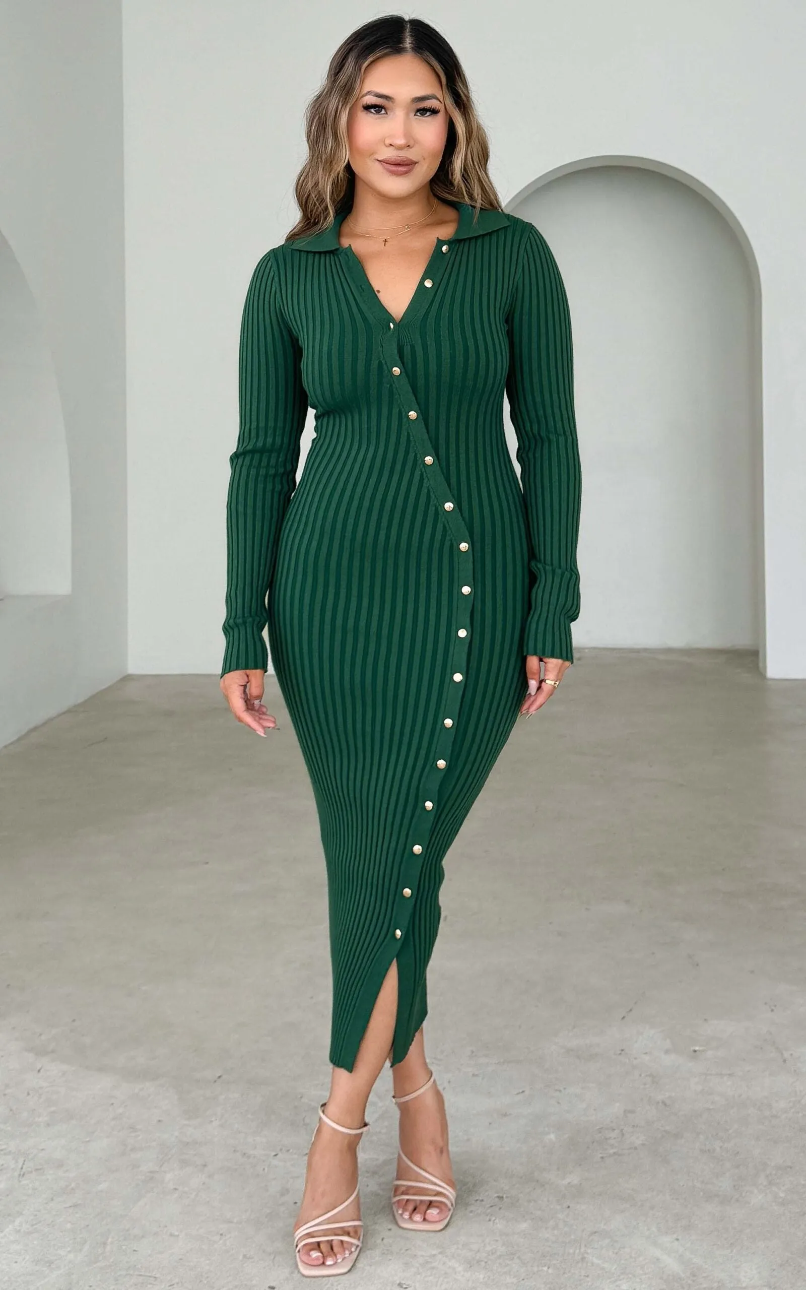 Sidney Knit Midi Dress - Emerald