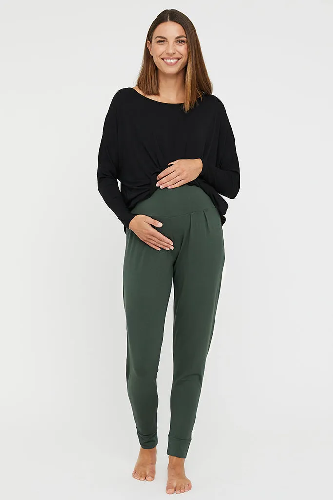 Softline Slouch Maternity Pants - Forest