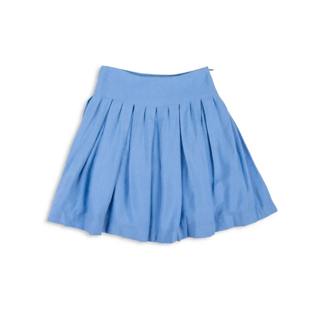 Solid Pleated Skirt