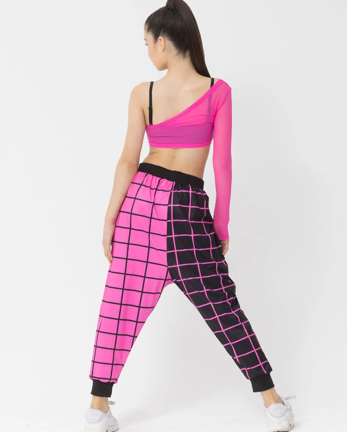 Studio 7, GEO PRINT HAREM PANTS, Black/Hot Pink, Adults, AUHP02