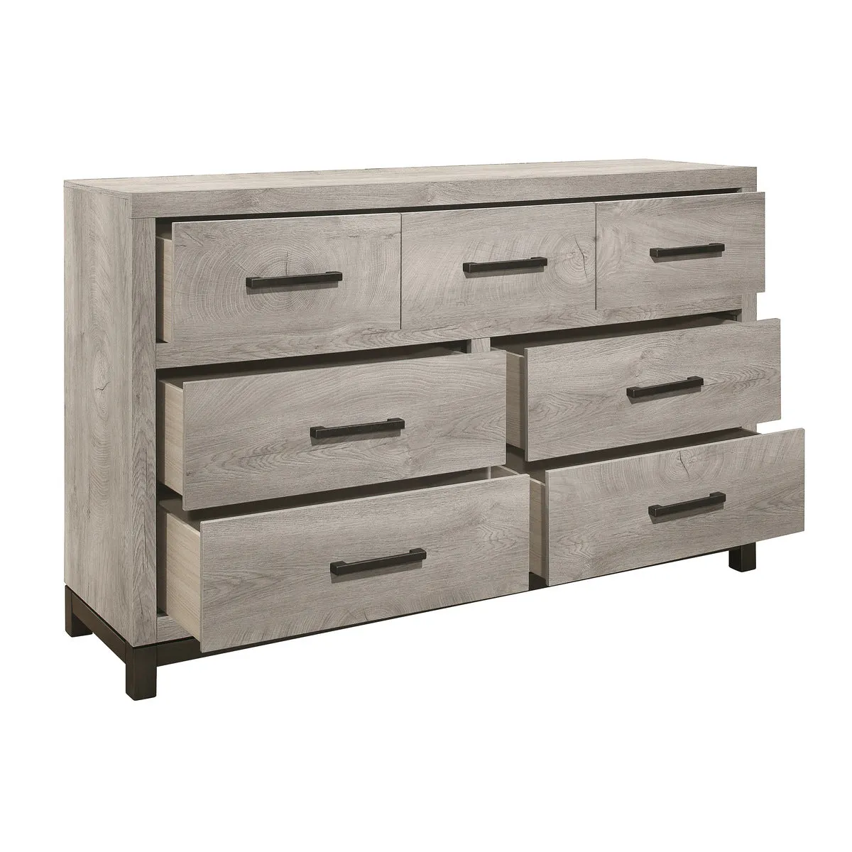 Stylish 7-Drawer Dresser - 2-Tone Gray, Premium Wood, Scratch-Resistant