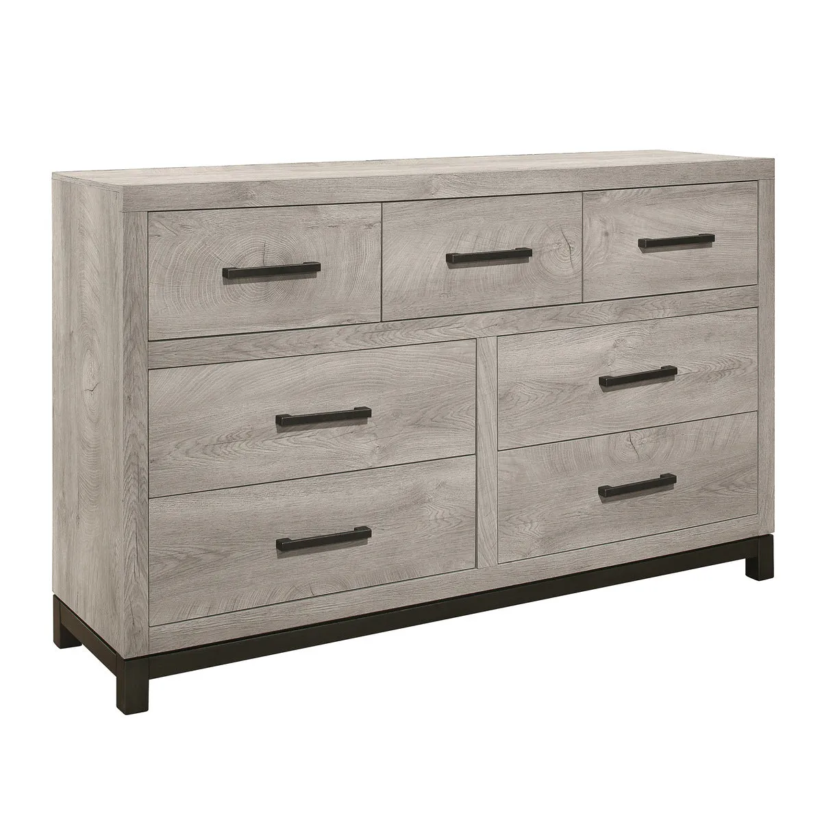 Stylish 7-Drawer Dresser - 2-Tone Gray, Premium Wood, Scratch-Resistant