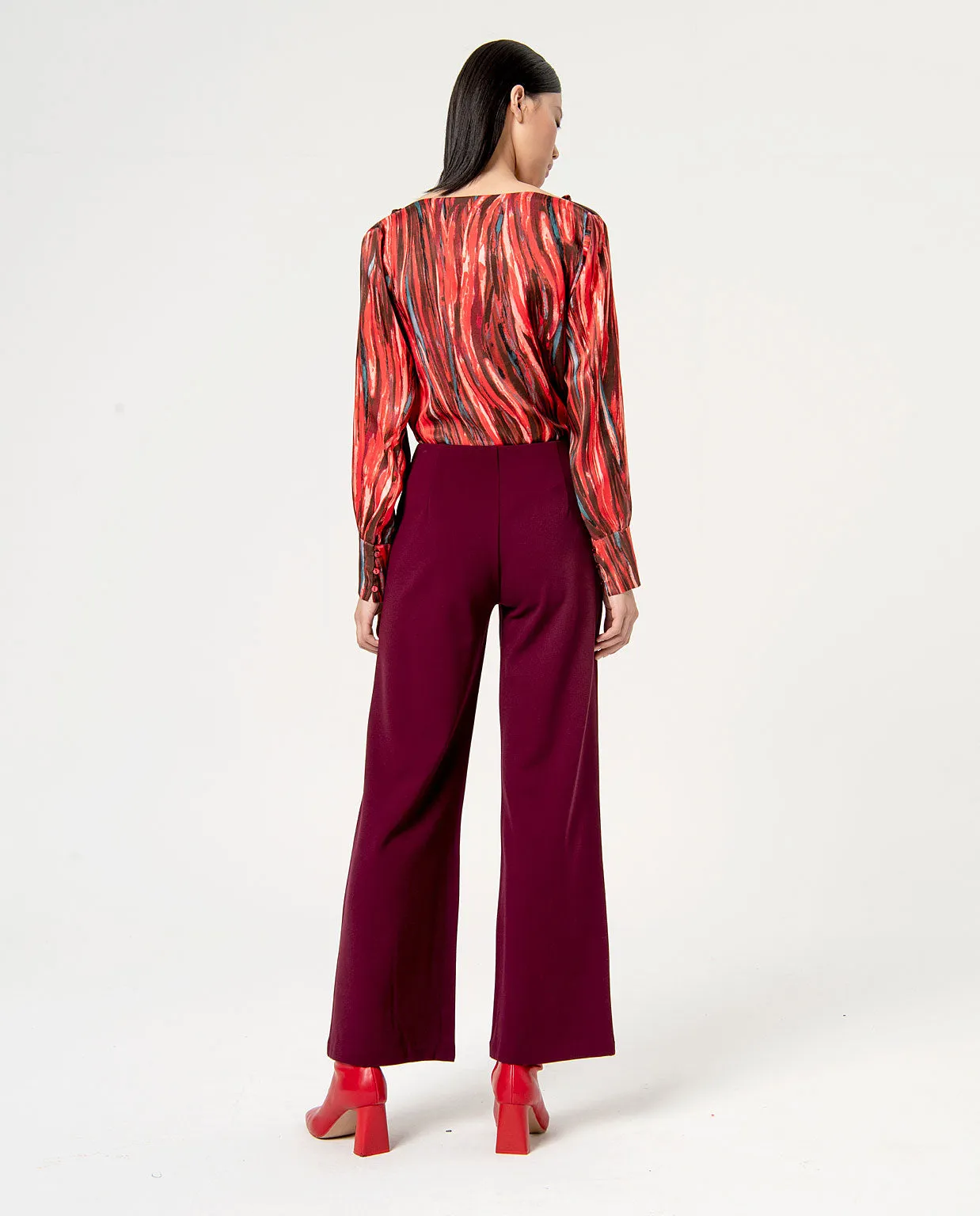 Surkana straight trousers high waisted purple