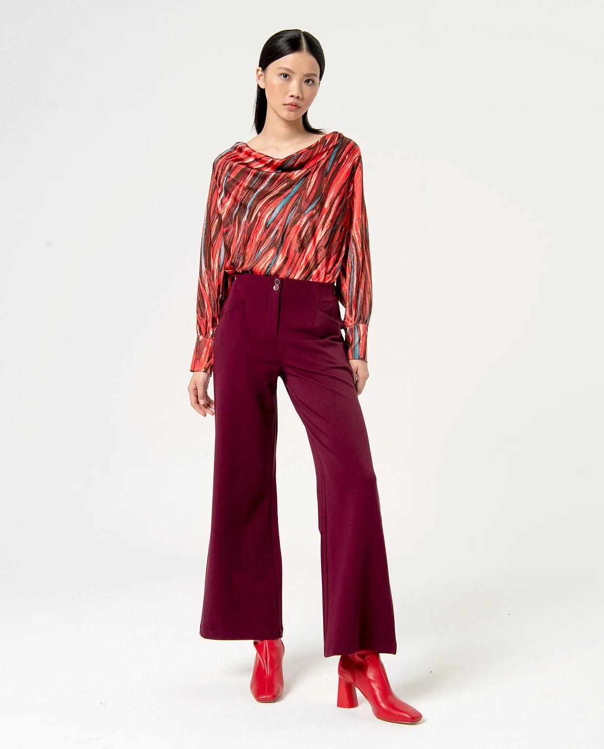 Surkana straight trousers high waisted purple