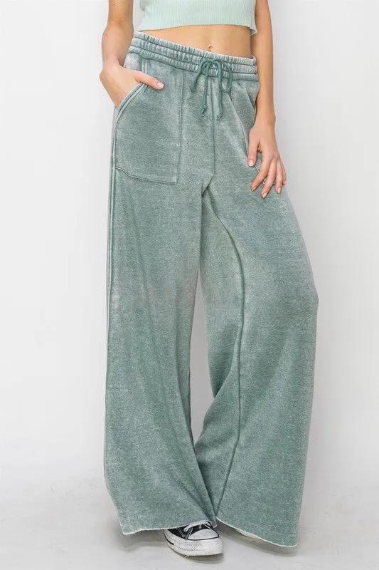 TEEK - High Rise Wide Leg Drawstring Pants