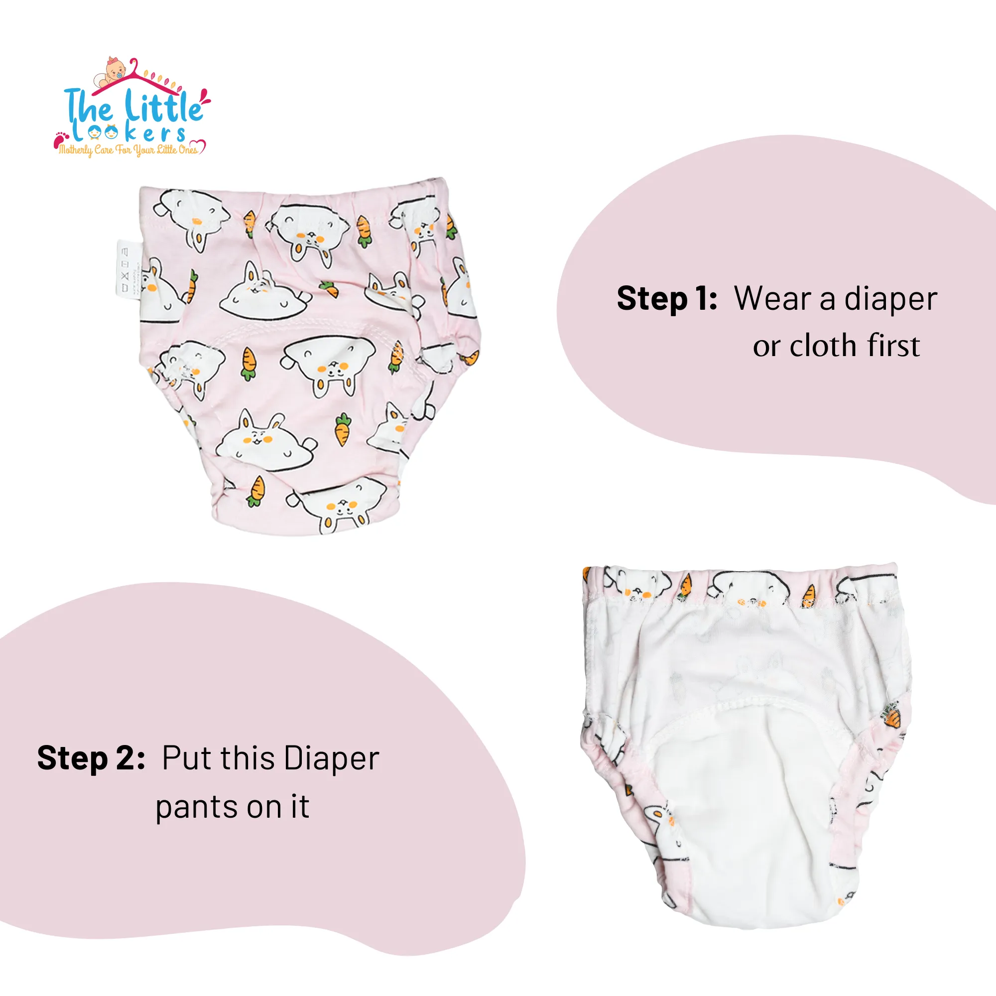 THE LITTLE LOOKERS Potty Training Pants for Babies I Reusable & Waterproof Pull up Underwear | Cloth Diaper for Babies (Pack of 2)