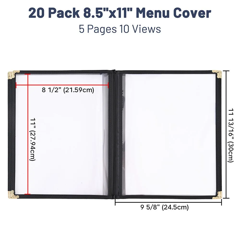 TheLAShop 8-1/2"x11" Clear Restaurant Menu Cover Folder 10 View 20ct/pk