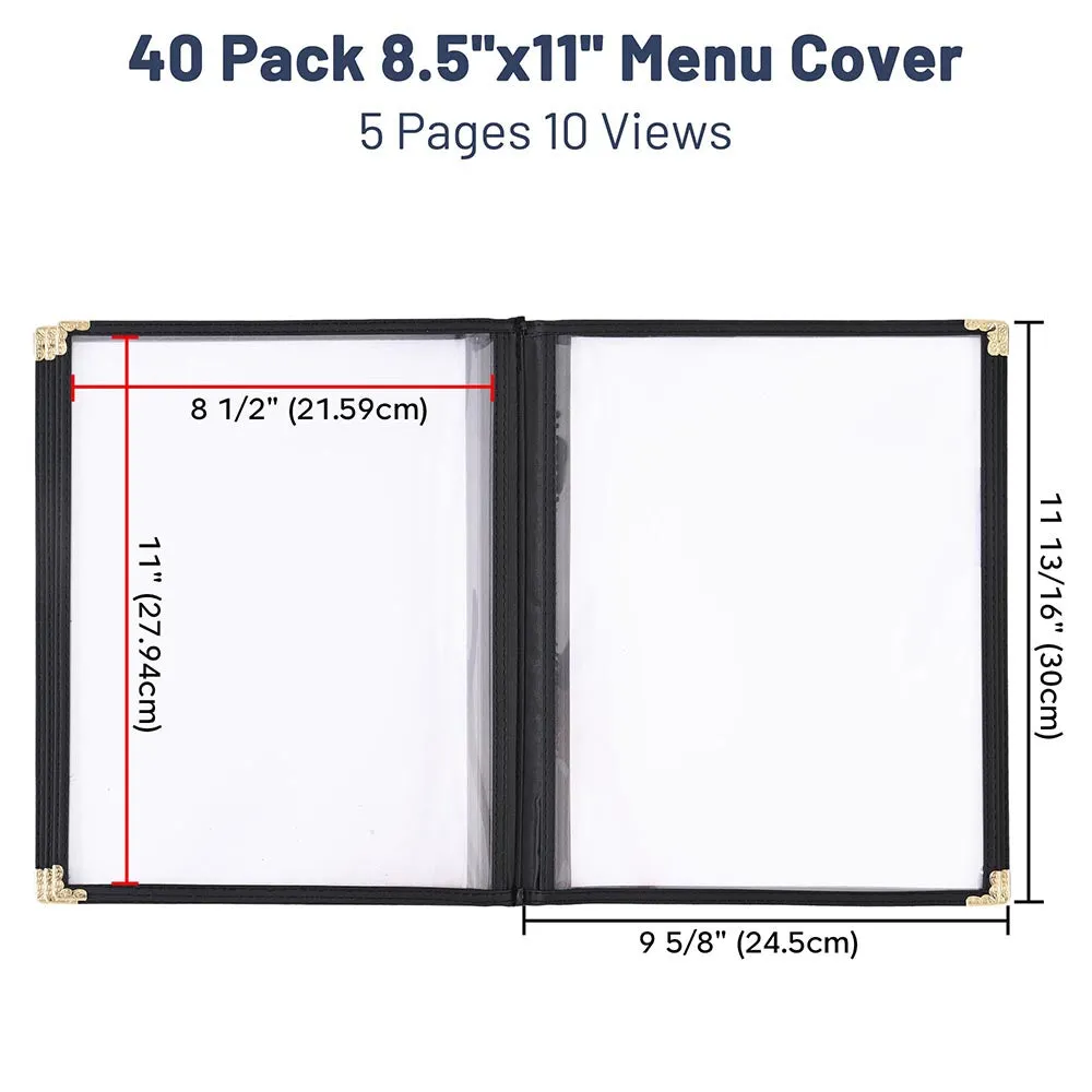 TheLAShop 8-1/2"x11" Menu Covers Plastic Menu Holders 10 View 40ct/pk